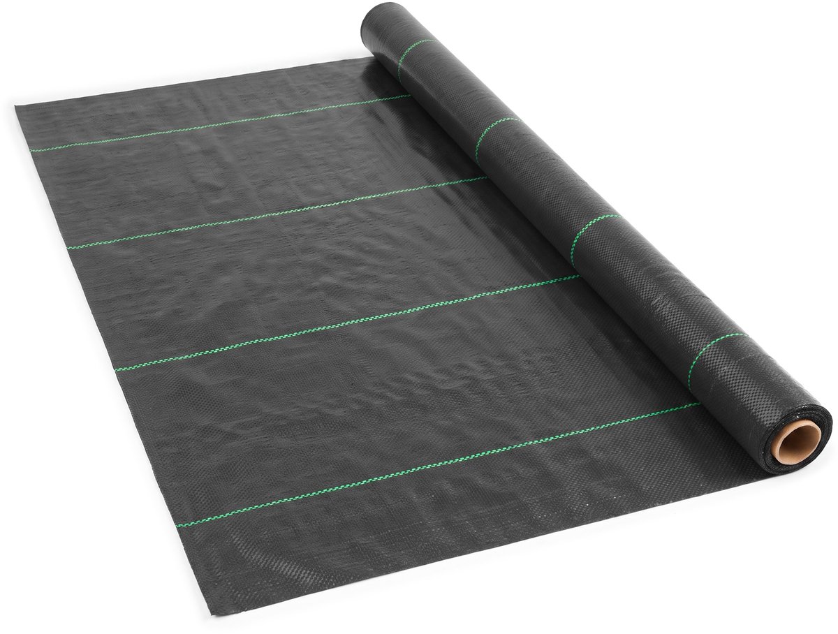Garronda Antiworteldoek 100 g/m² 1 x 25 m Waterdoorlatend Geweven Polypropyleen voor Tuin en Landschapsaanleg GD-0192 Zwart