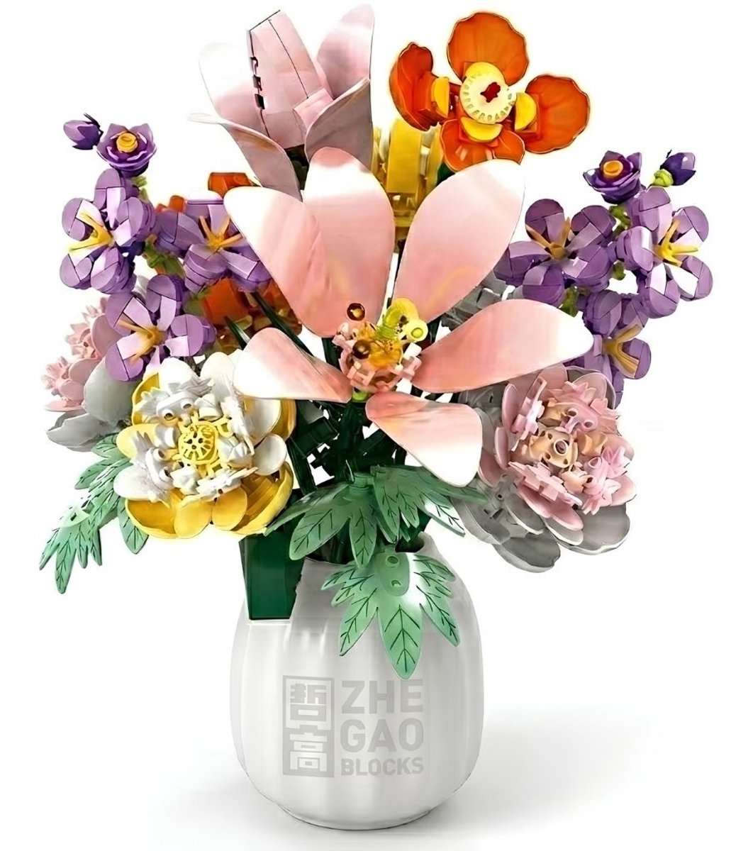 Zhe Gao 11120 Zomer bloemen boeket bouwset | Botanical Flowers Collection modelbouw | Classic Creator STEM bouwpakket | Educatief decoratie Kunstbloemen niet geschikt Lego | bouwdoos 563 bouwstenen