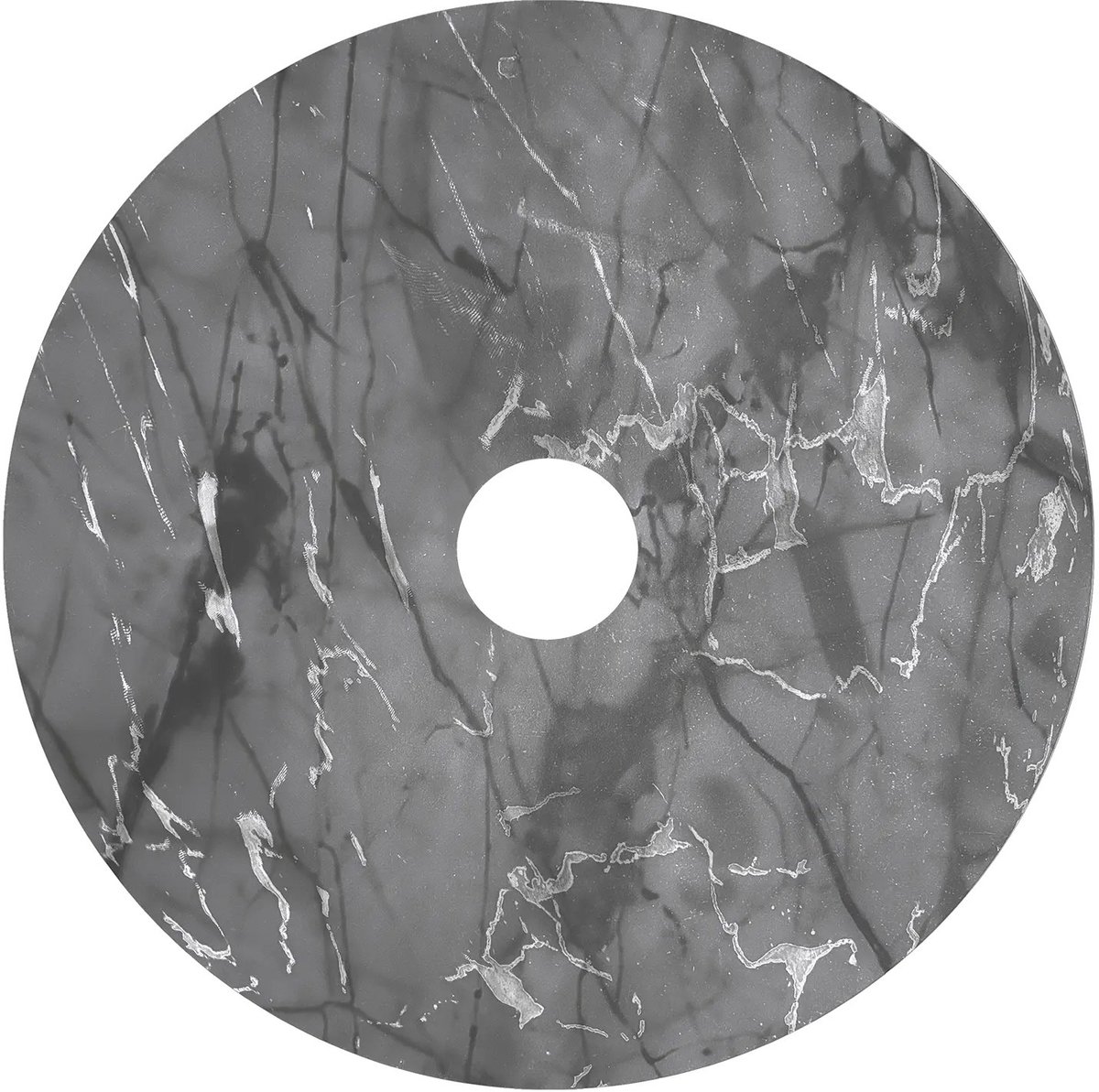 Lopal mini disc lampenkap in aluminium, diameter 200 mm, afwerking grijs marmer, Premium collectie