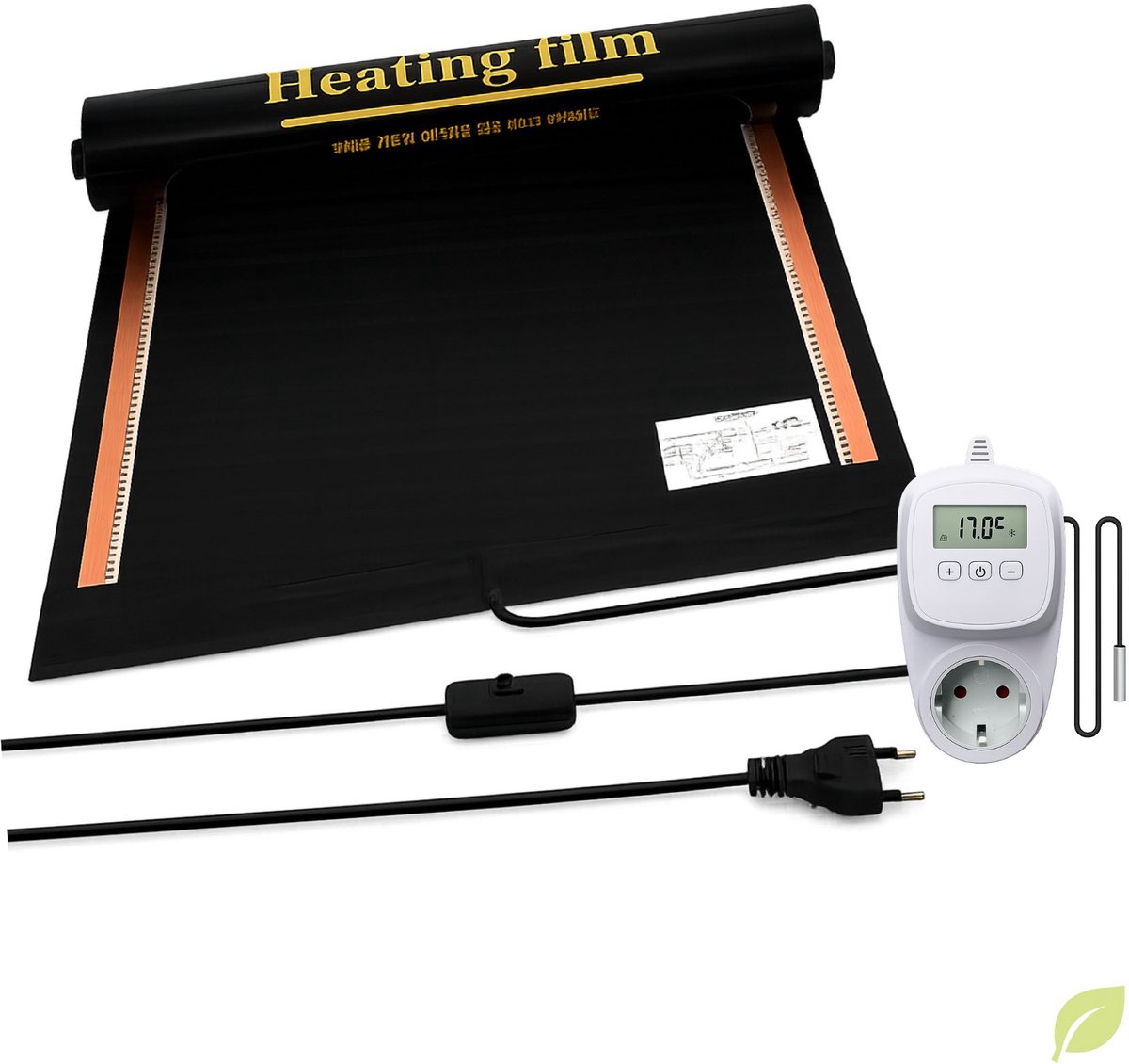 Durensa® caravan tapijtverwarming - Plug in thermostaat -130*210 cm - 600 Watt