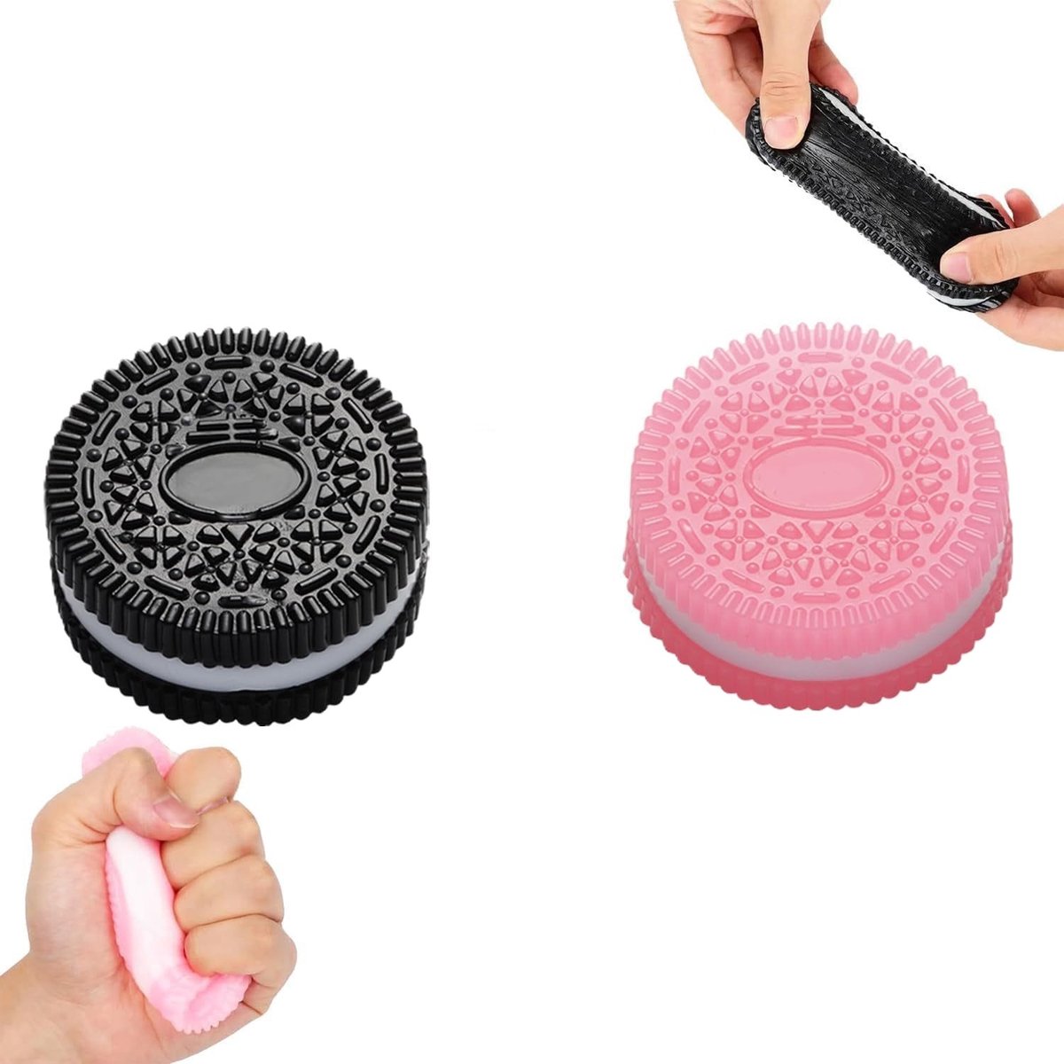 2 Stuks Anti-Stress Toy Cookies - Stressverlichtende - perfect accessoire voor op het bureau tegen angst en ontspanning – squishy - LOUZIR