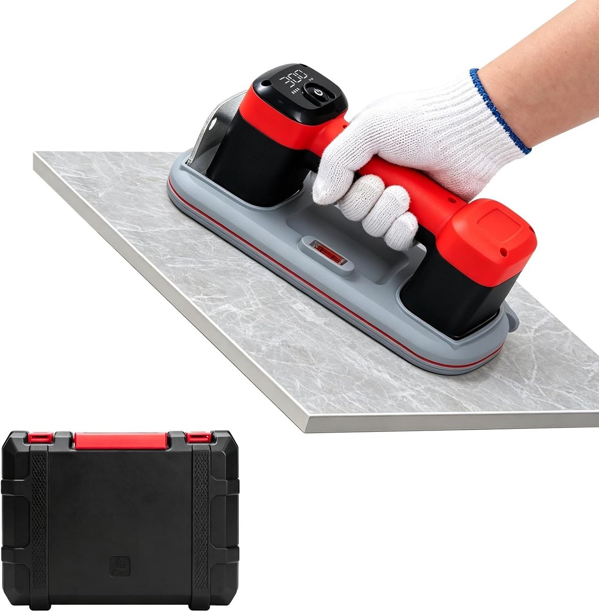 Tile Suction Cup, 300 kg Holding Force, Glass Suction Cup - Electric Vacuum Suction Lifter with LCD Display, 4000mAh - ShopVlot