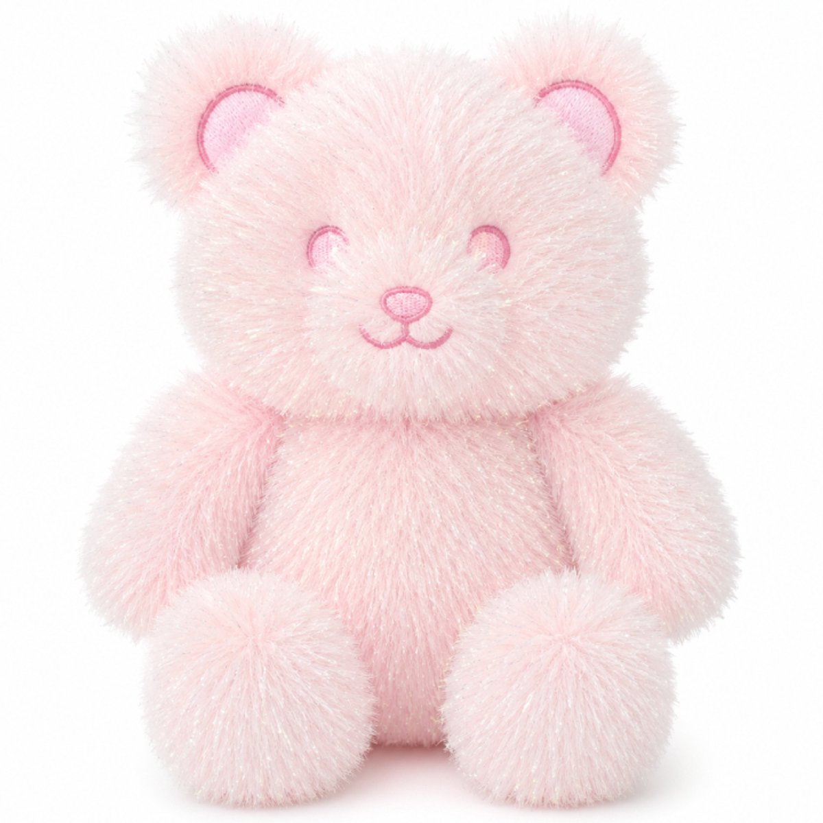 Teddybeer Glitter Lichtroze Pluche Knuffel 22 cm
