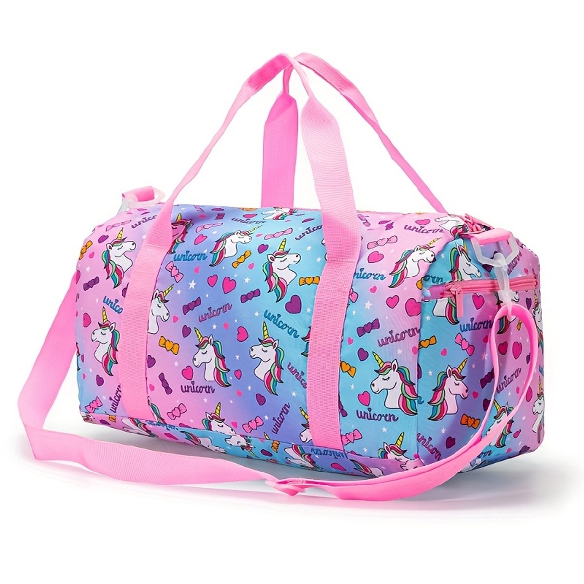 Paarse Eenhoorn Reistas Kind | Paarse Eenhoorn Sporttas Kind | Paarse Eenhoorn Weekendtas | Handbagage Kind Vliegtuig | 25 Liter | Sporttas Meisjes | Weekendtas met Eenhoorn | Paarse Kindertas Peuter | Tas voor Logeren of Vakantie | 24x20x45 cm