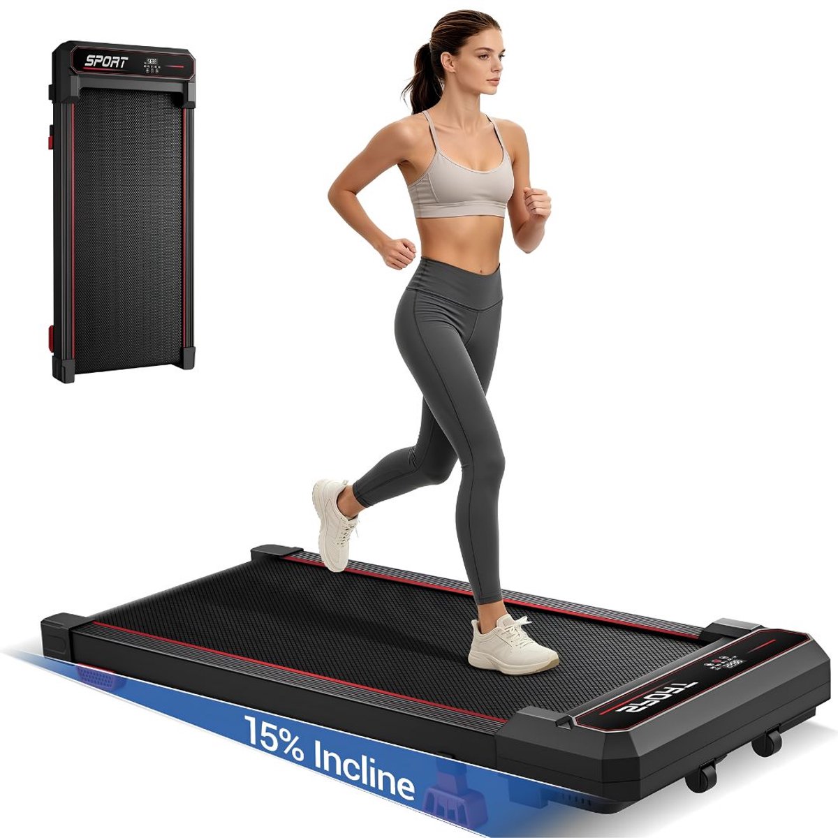 LNMsolutions® Loopband - Loopband Inklapbaar - Walking Pad - Zwart - 111cm x 55cm x 13cm