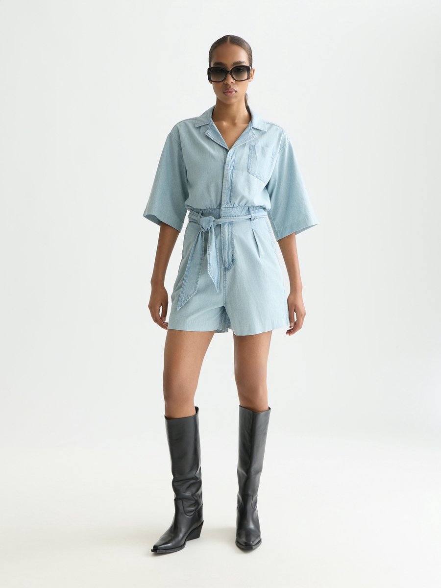 Lightweight denim playsuit