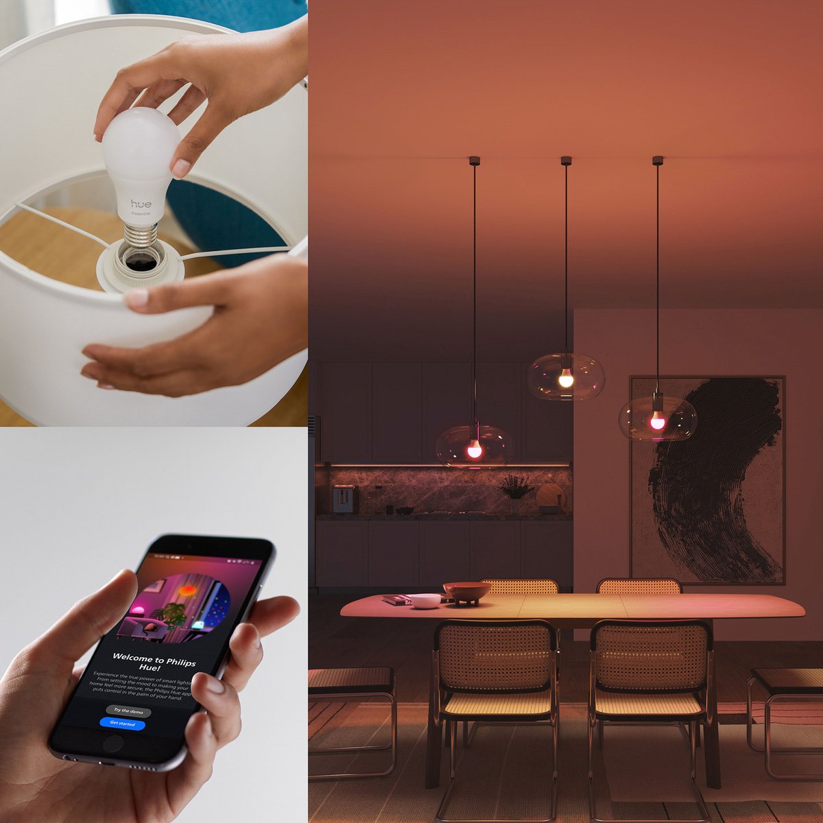 Philips Hue Starterspakket - E27 - met 6 Standaard lampen - Wit en Gekleurd Licht - Incl. Hue Bridge Pro- Hue White an Color Ambiance Essentials thumbnail 5