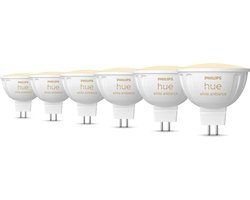 Philips Hue Voordeelverpakking - GU5.3 - met 6 Spotjes (MR16) - 12V - Warm tot Koelwit Licht - Hue White Ambiance