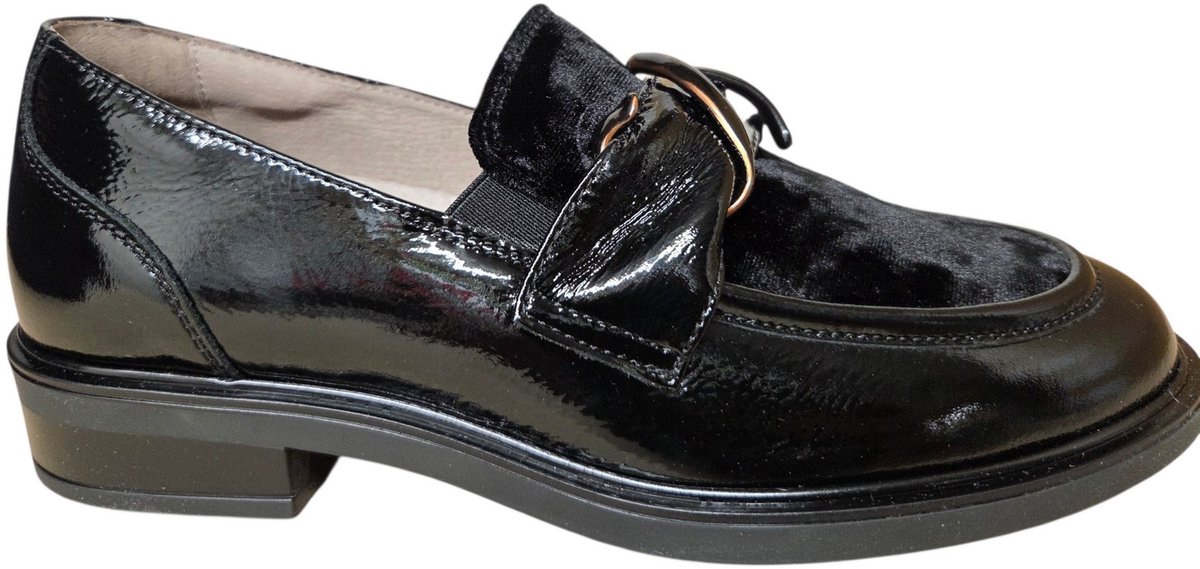 DL Sport 7181 222 05 Scillak Nero Loafers Zwart Lak Dames - Zwart - 39