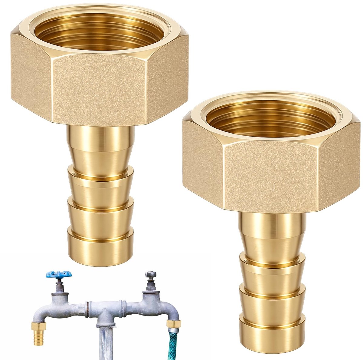 Solidchoice - Set van 2 Slangkoppelingen voor Water en Gas