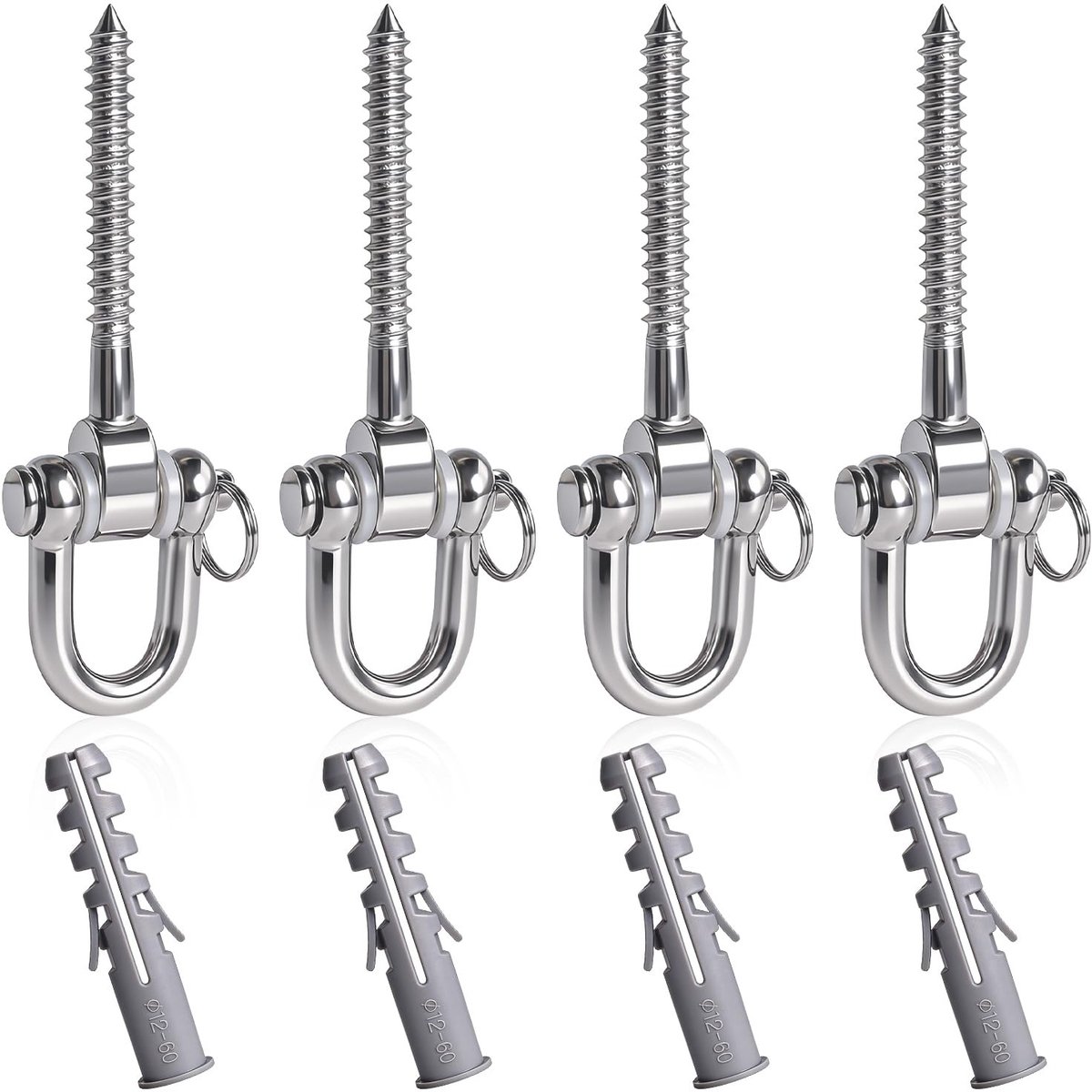 Solidchoice - 4 Robuuste Draaibare Plafondhaken - Voor Hangmatten en Schommels tot 300 kg