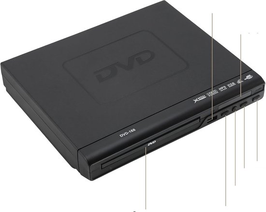 1080P DVD-Speler Met USB 3.0/2.0 En Afstandsbediening - Regiovrij Speelt DVD/CD/VCD Af Compact Ontwerp - Perfect Voor Een Filmavondje Op School in De Studentenkamer of Slaapkamer - Zwart van CHOOLY — afbeelding 5