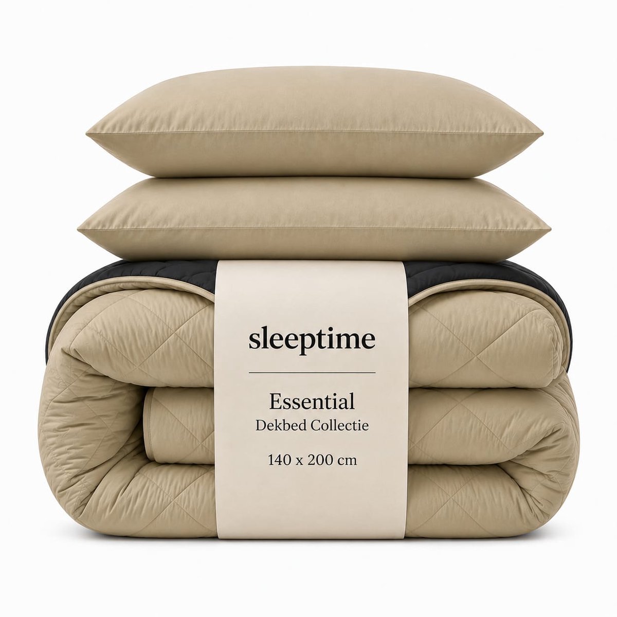 Sleeptime 2 in 1 Omkeerbare Dekbed - Dekbed zonder Overtrek - 140x200 - Taupe/Grijs