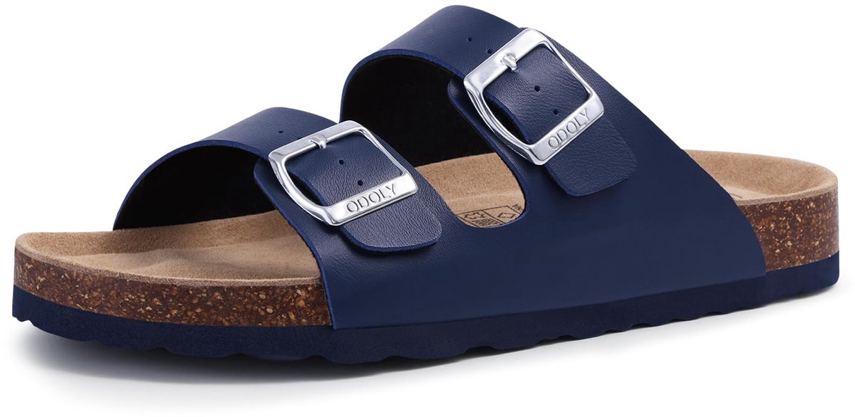 Homaxy -Unisex Sandalen- PVC Dames Slippers- Houten Clogs - Damesslippers met kurken voetbed - Marineblauw-36 - Geschikt voor een voetlengte van 22.9cm
