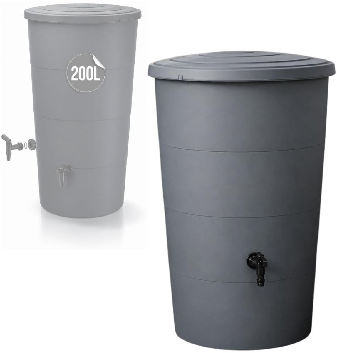Zavio® Regenton - Regentonnen - Regenton Kraan