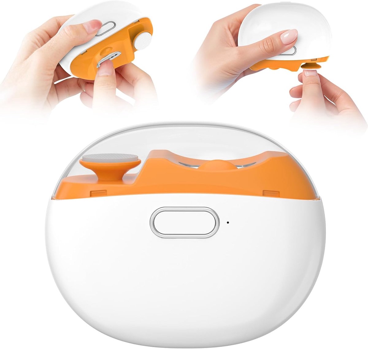 Elektrische nagelknipper, 2-in-1 elektrische nagelvijl, knipt en vijlt nagels automatisch, geschikt voor baby's, volwassenen en senioren, 3 snelheidsstanden, met LED-verlichting.