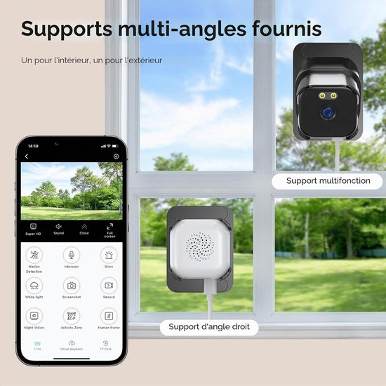 Draadloze Binnen Camera 3MP 2K, Dubbele Band WiFi, Bewaking voor Raam, Kleuren Nachtzicht met AI, Bewegingsdetectie, 24/7 Opname, Snelle Installatie — afbeelding 3