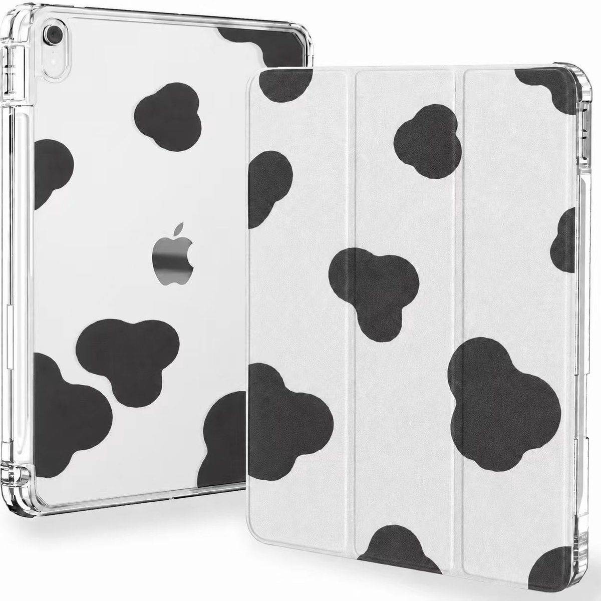 Sounix Tablet hoes geschikt voor Apple iPad 11 (2025) A16 / Apple iPad 10.9 (2022) - Hoesje met Pencil Houder Uitsparing - Zwart-witte stippen