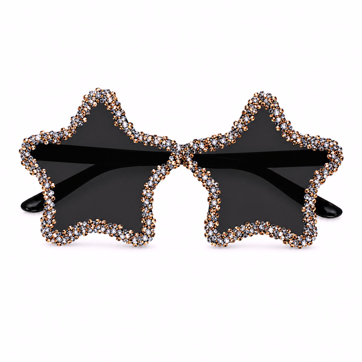 Festival Bril Ster - Glitter Zwart | Feest Zonnebril / Verkleedbril | Fashion Favorite