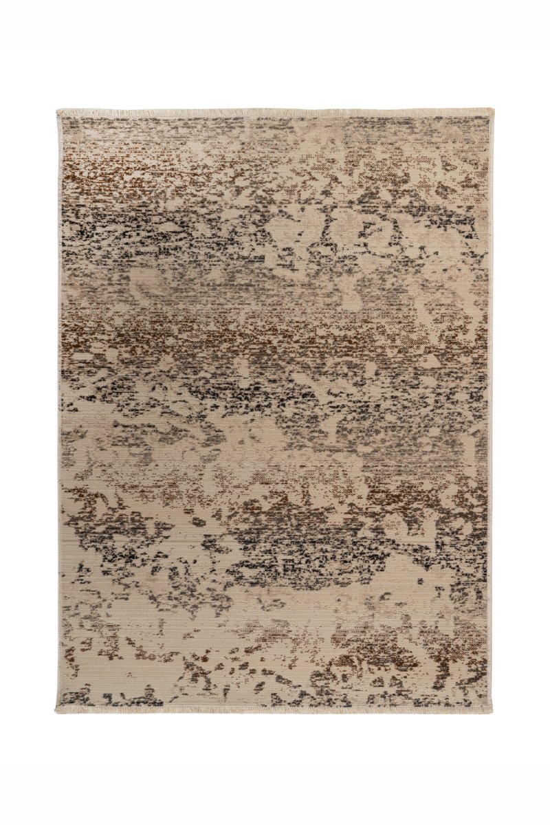 Padiro laagpolig vloerkleed 160 x 230 cm - beige - modern abstract design - geschikt voor vloerverwarming - van polypropyleen