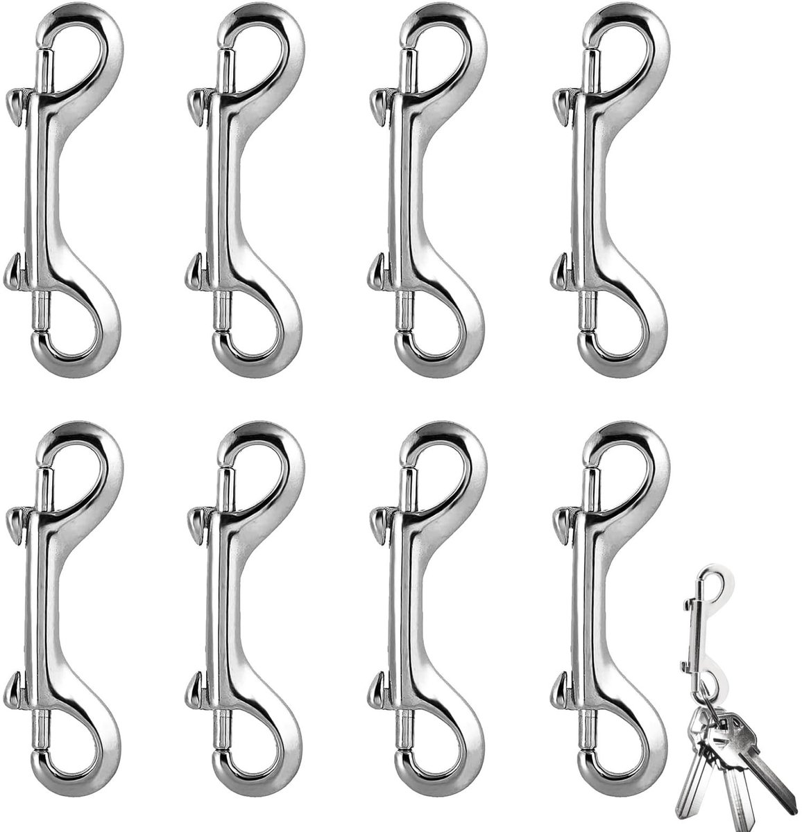 Solidchoice - Set van 8 Dubbele Carabiner Haken voor Diverse Toepassingen