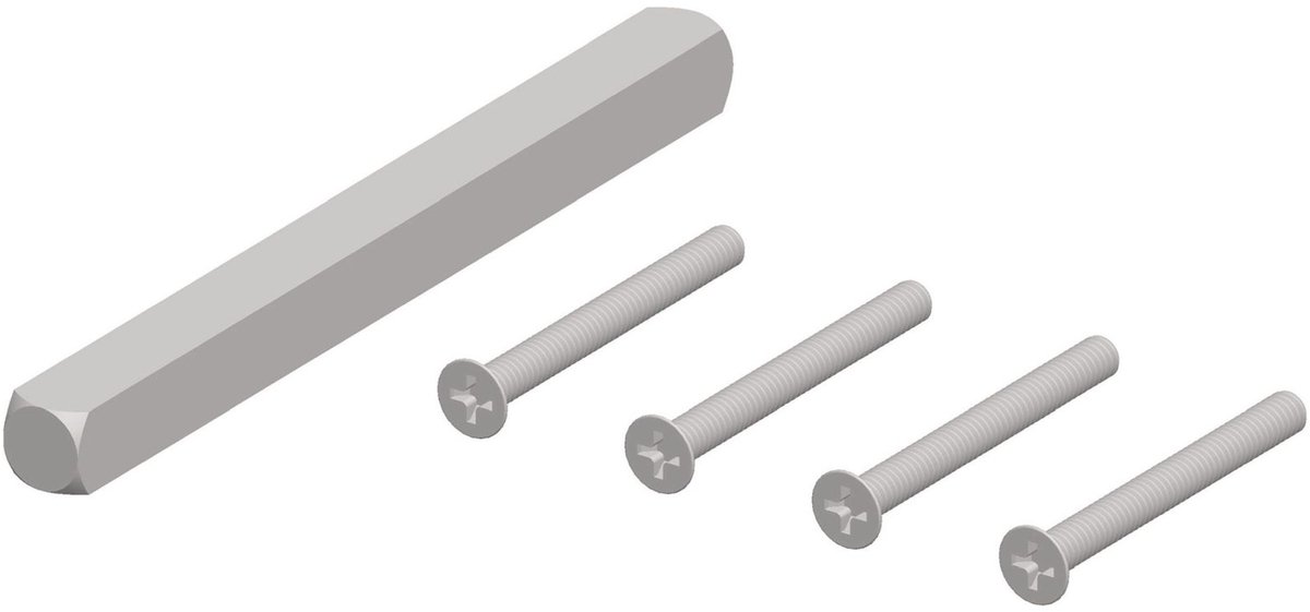 Bef-set.NW-400-30 3xM4 met draadbussen, 2x boorschroeven 4-KT.8mm TECWERK