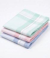 Tiseco 12 Stuks Dames zakdoeken - Big Stripe - Katoenen stoffen zakdoek - 30 - Blauw