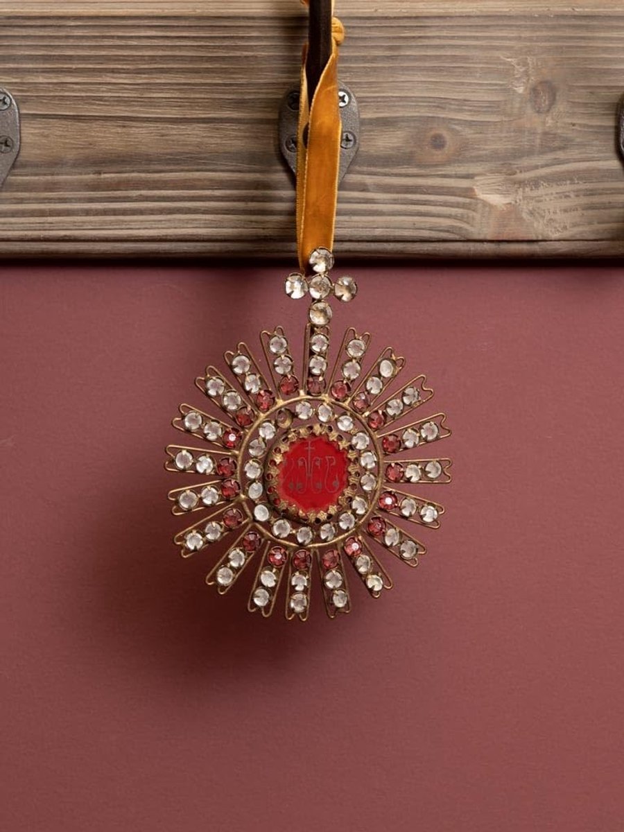 Solidchoice - Ex-Voto Soleil Rood met Metalen Frame en Kristallen