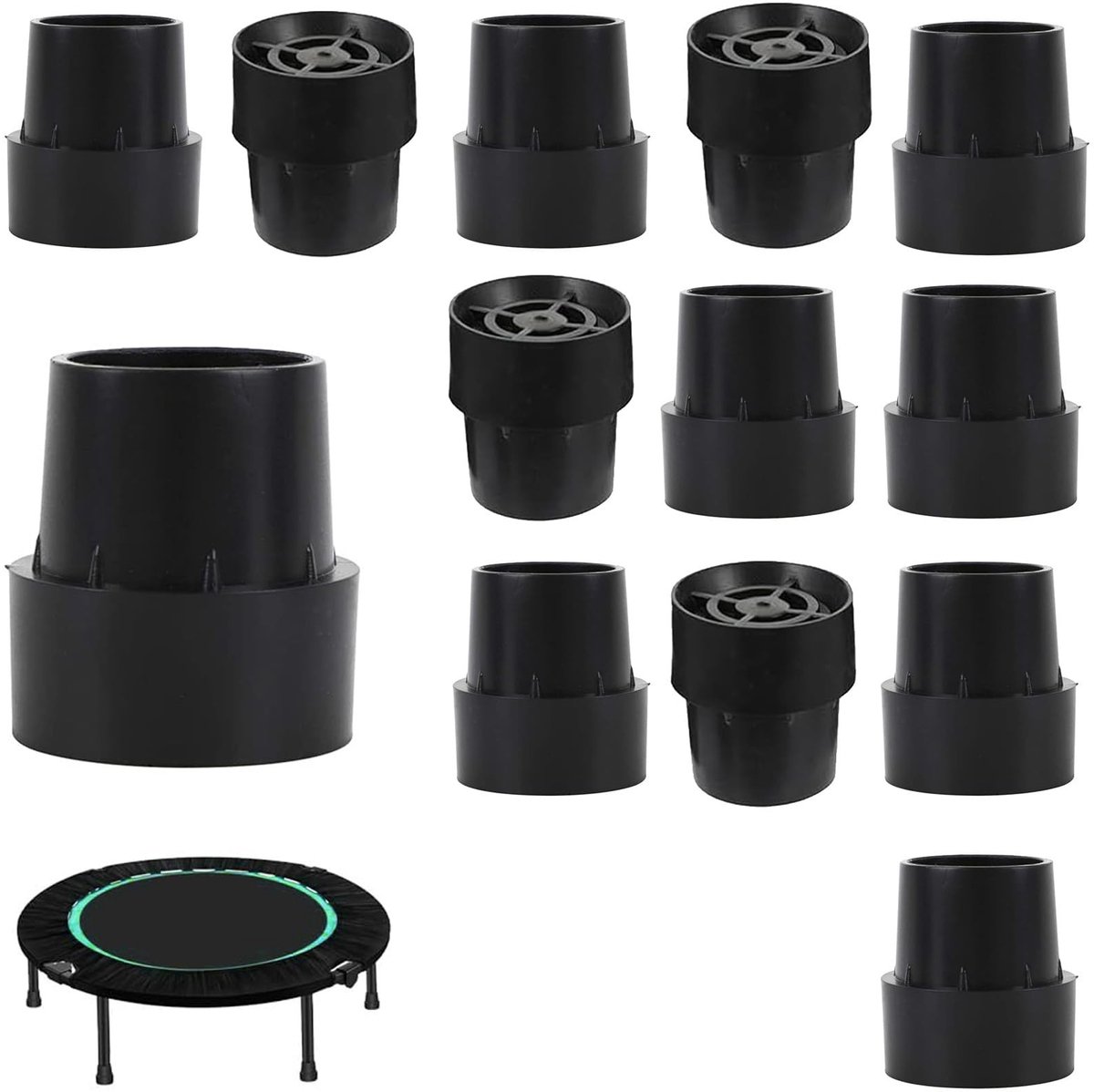 Solidchoice - 12 Stuks Antislip Trampoline Pootdoppen in Zwart