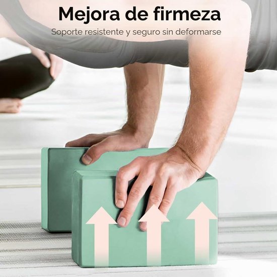 Yogablok - 23 cm x 15 cm x 8 cm - Zacht, antislip oppervlak - Hoogwaardig schuimrubber - Geschikt voor pilates, fitness, stretching, vormgeven en yoga - Blauw — afbeelding 5