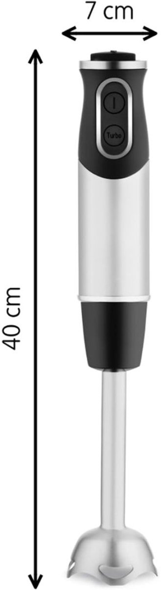 NIVA® Staafmixer Set - Met Hakmolen 500 ml en Garde - 3-in-1 Staafmixer - Zilver/Zwart - 7cm x 7cm x 40cm van Niva — afbeelding 2