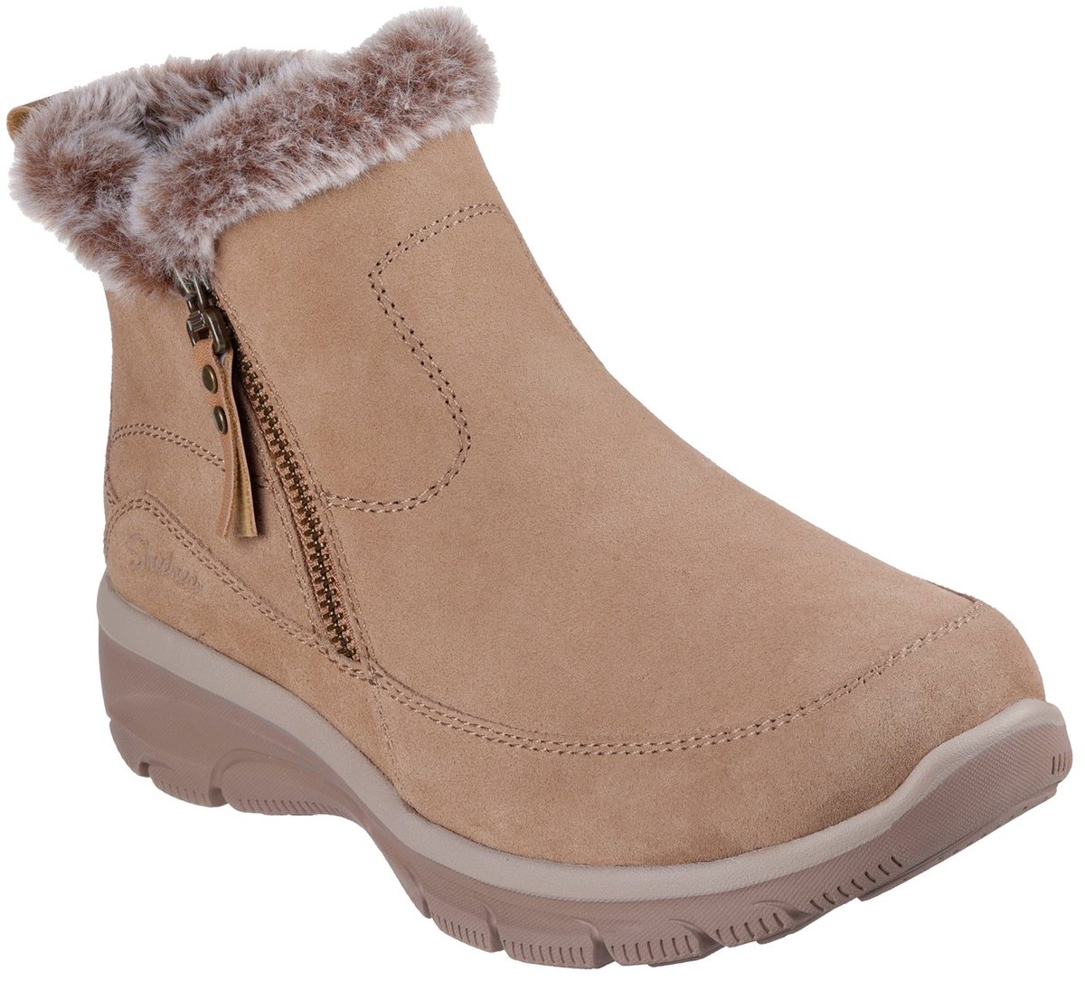 Skechers Korte Laars 167683 TAN Easy Going Cool Zip Tan Lichtbruin