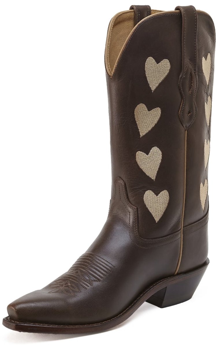 Bootstock Hearts – Dames Cowboylaarzen – Mocca