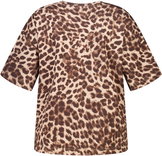 Bruin t-shirt met dierenprint, achterkant.