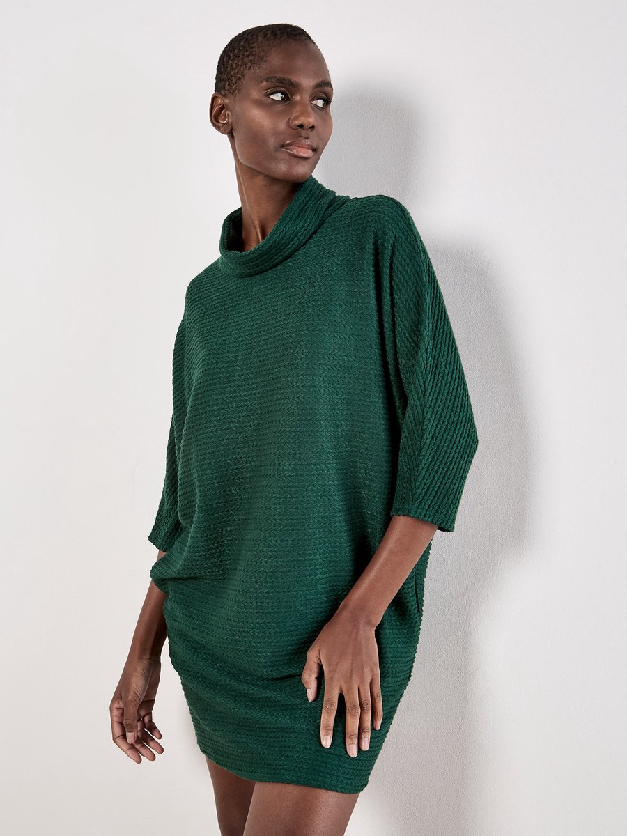 Mini-jurk met cocoon-snit en kabelpatroon
