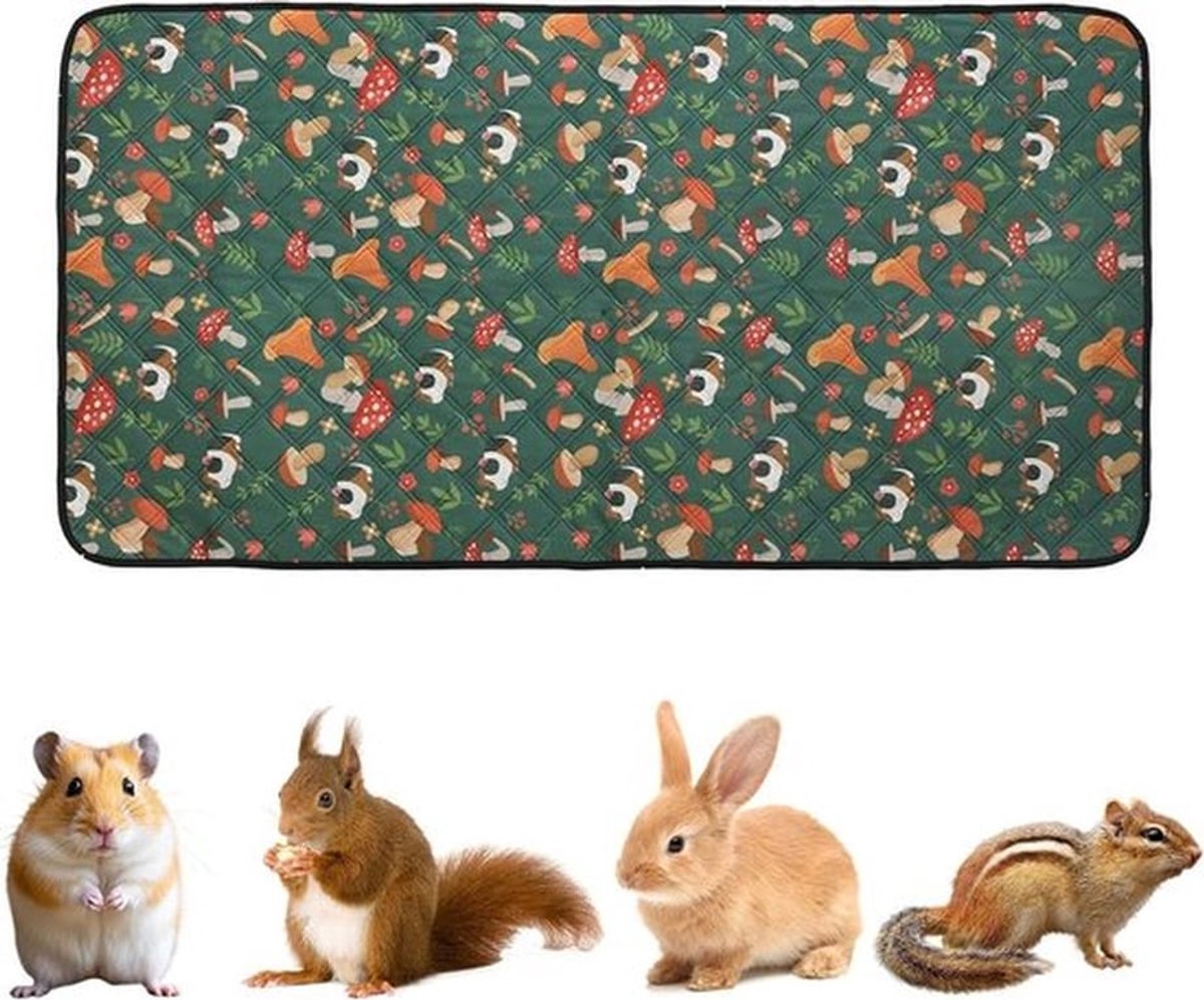 Wasbare en Herbruikbare Bodembedekking voor Cavia's, Konijnen en Hamsters, Sneldrogend en Waterdicht, 120 x 60 cm, Antislip en Absorberend