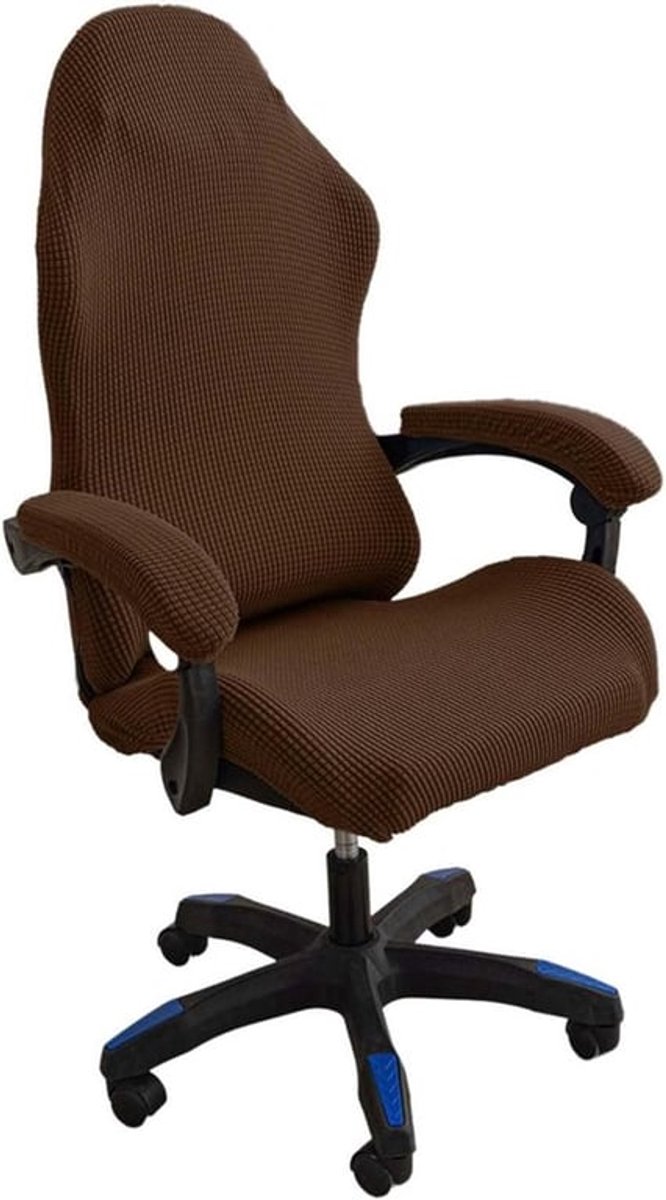 Wasbare Gaming Stoel Covers - Antislip, Met Rits, Geschikt voor Computer- en Draai Stoelen in Donkerbruin