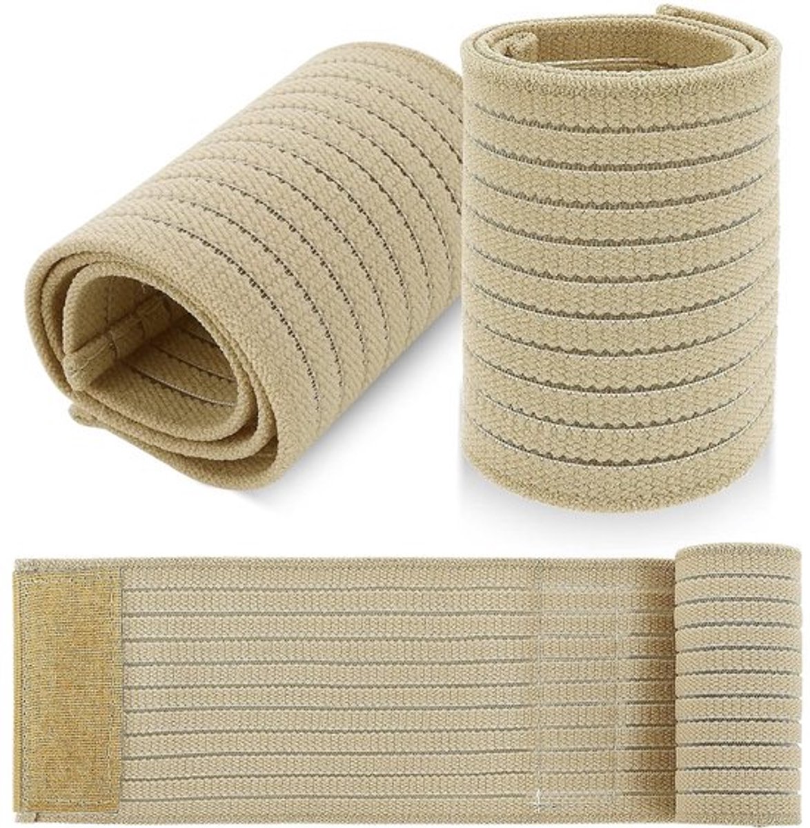 Elastische Polsbanden - 4 Stuks Ademend Polyester Compressiebanden voor Ondersteuning van Pols en Hand bij Sporten zoals Tennis en Bowling