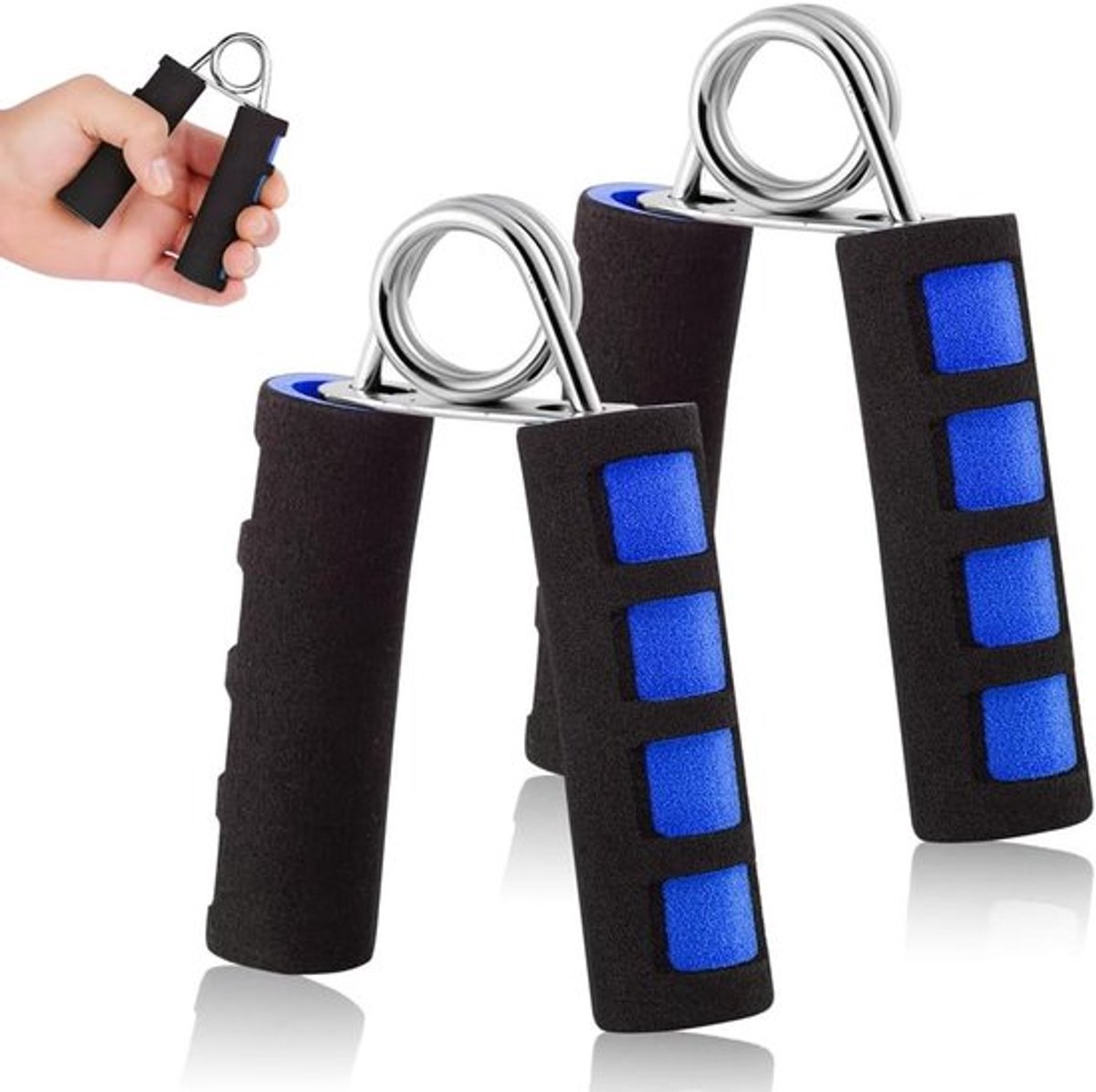 Handtrainers Set van 2 voor Gripkracht, Spieropbouw en Krachttraining, Ideaal voor Fitness en Ondersteuning van Hand en Onderarm