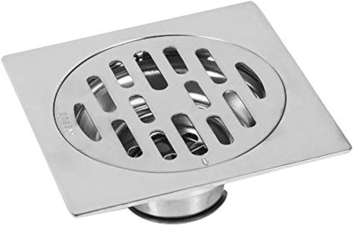 Vierkante RVS Vloerdoucheafvoer met Geurwerende Inzet, 100x100mm Afvoerzeef voor Badkamer en Keuken