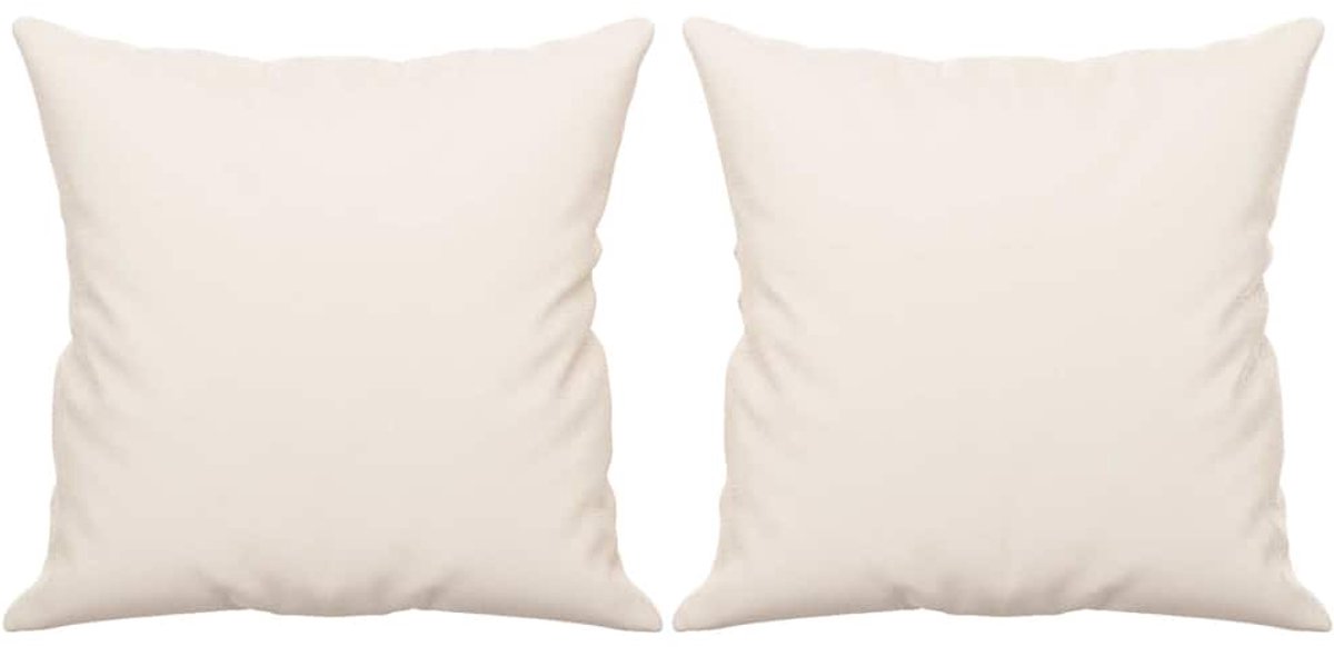 vidaXL Sierkussens - 2 - st - 40x40 - cm - microvezelstof - beige