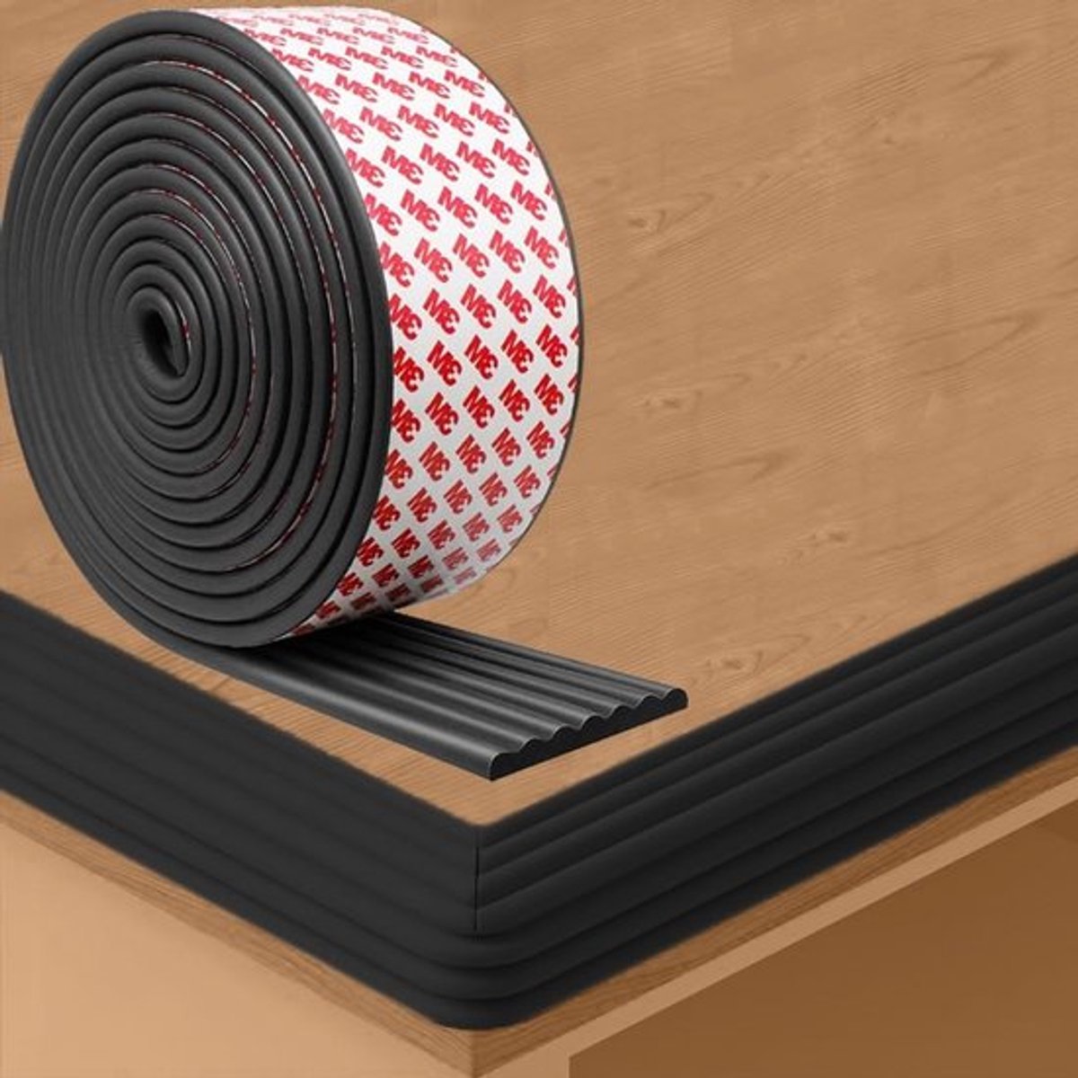 Zelfklevende Tafelrandbescherming 5 m - 8 cm Breed, 0.8 cm Dikte, Hoeken en Schuim voor Glazen Tafels en Laden (Wit)