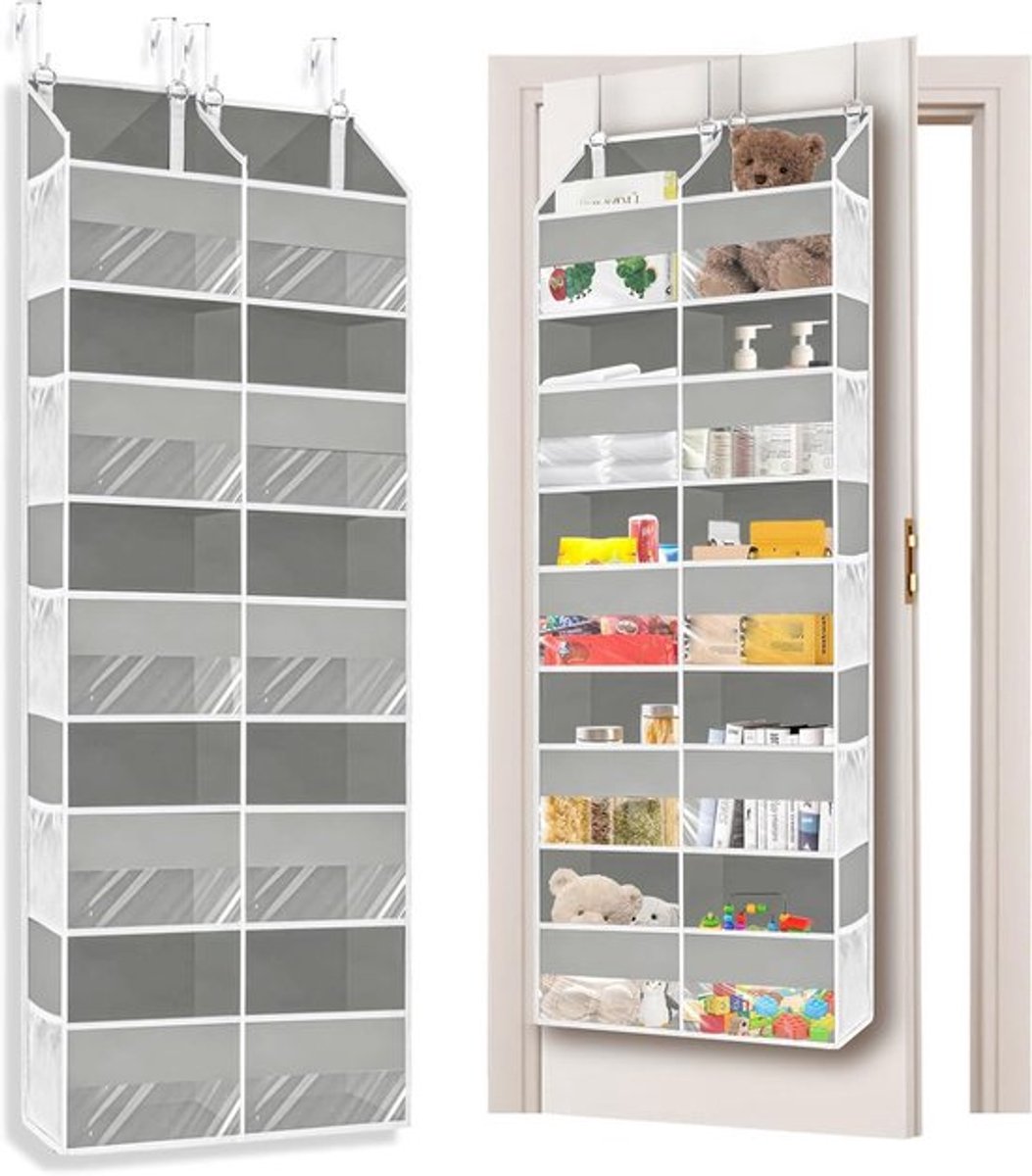 Deurhanger Organizer met 5 Planken en 10 Mesh Vakken voor Badkamer, Slaapkamer en Keuken - Ruimtebesparende Opbergoplossing met Hoge Capaciteit
