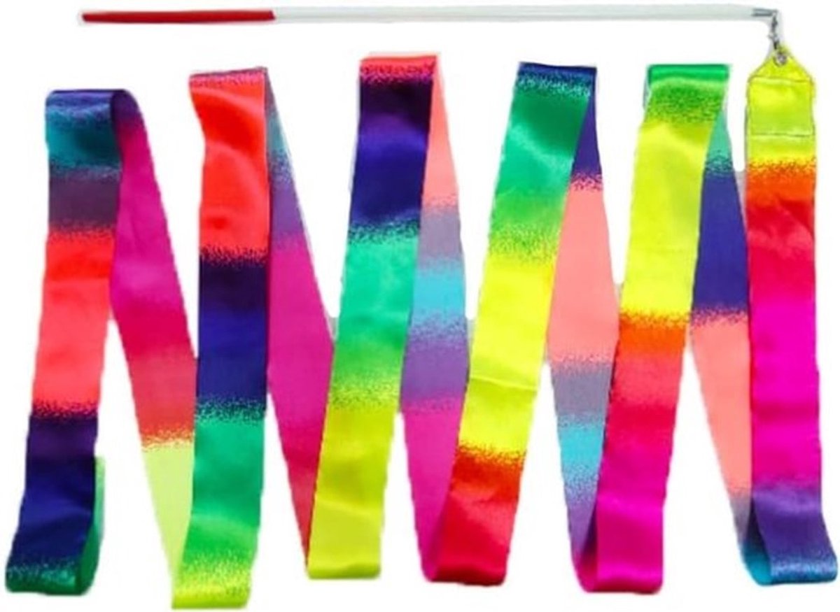 Set van 6 ritmische dansbanden 400 cm met toverstaf voor kinderen, ideaal voor gymnastiek, dans en circusactiviteiten