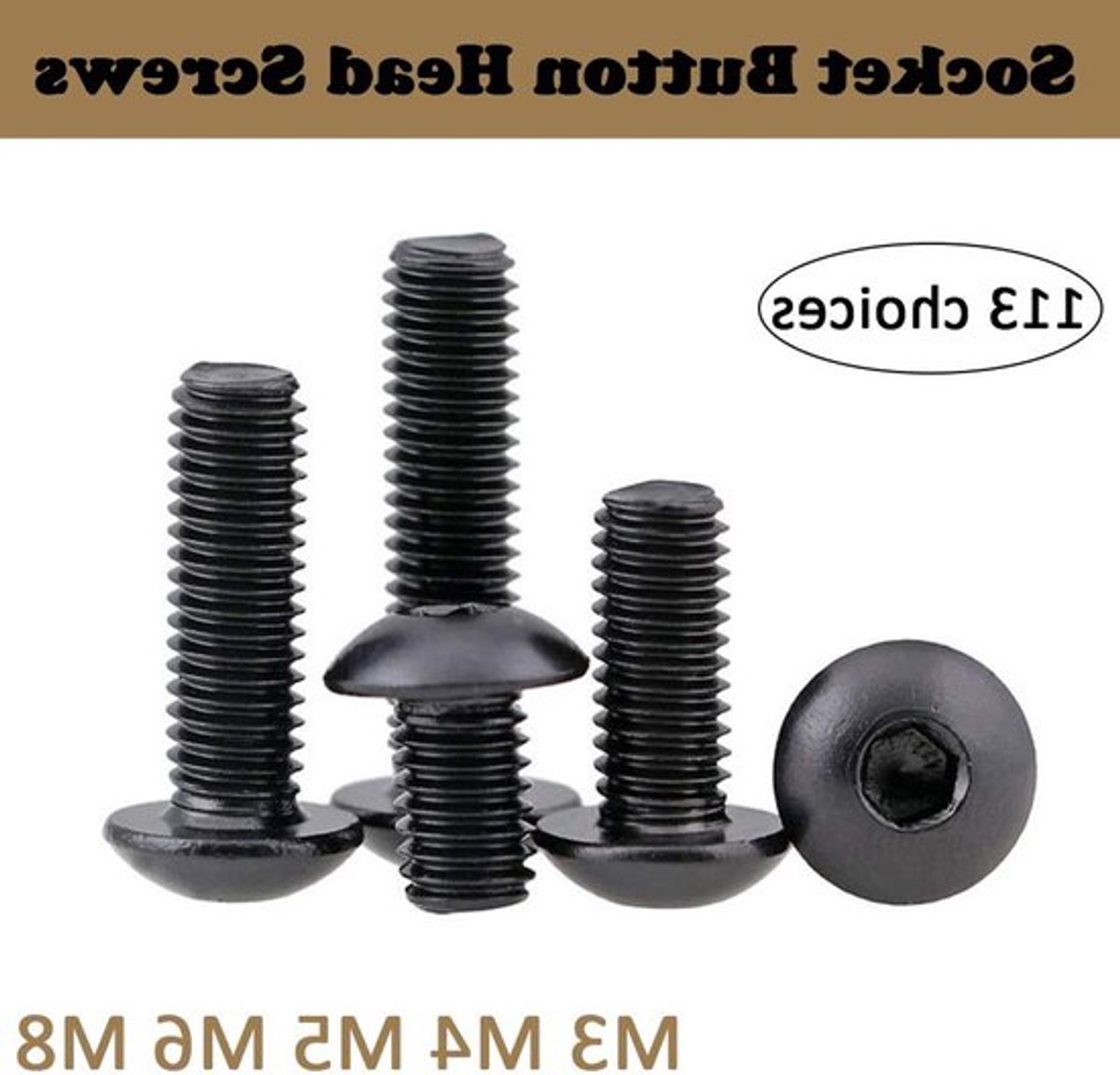 RVS Hex Socket Button Head Schroeven Set van 5 Stuks - M6 x 25mm, Duurzame Bevestigingsmiddelen voor Meubelmontage en Klusprojecten