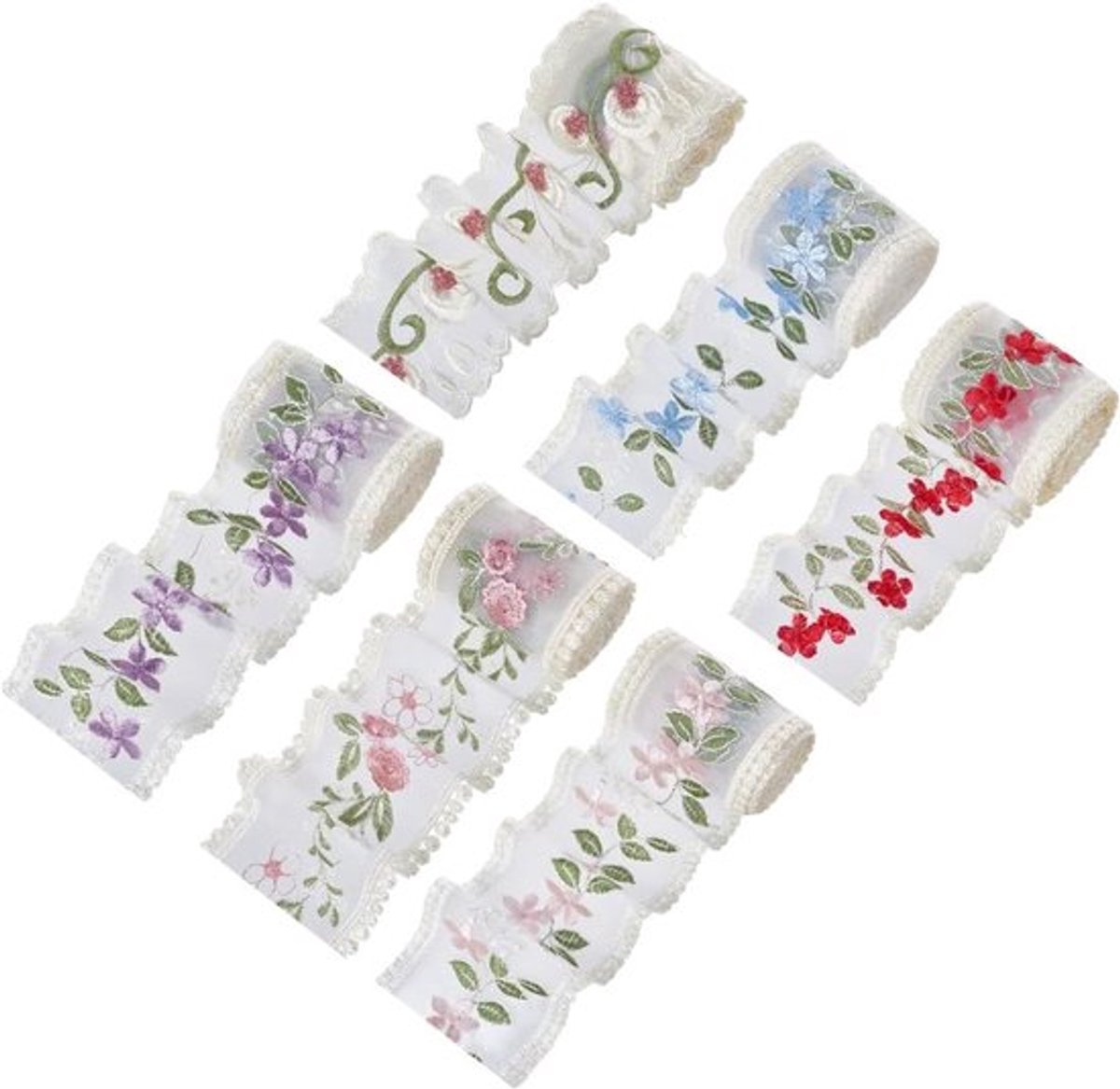 12 Yards Bloemig Borduurlint Kant, 85-93 mm Toepasbare Gaaslinten voor Kleding, Accessoires en DIY Decoraties