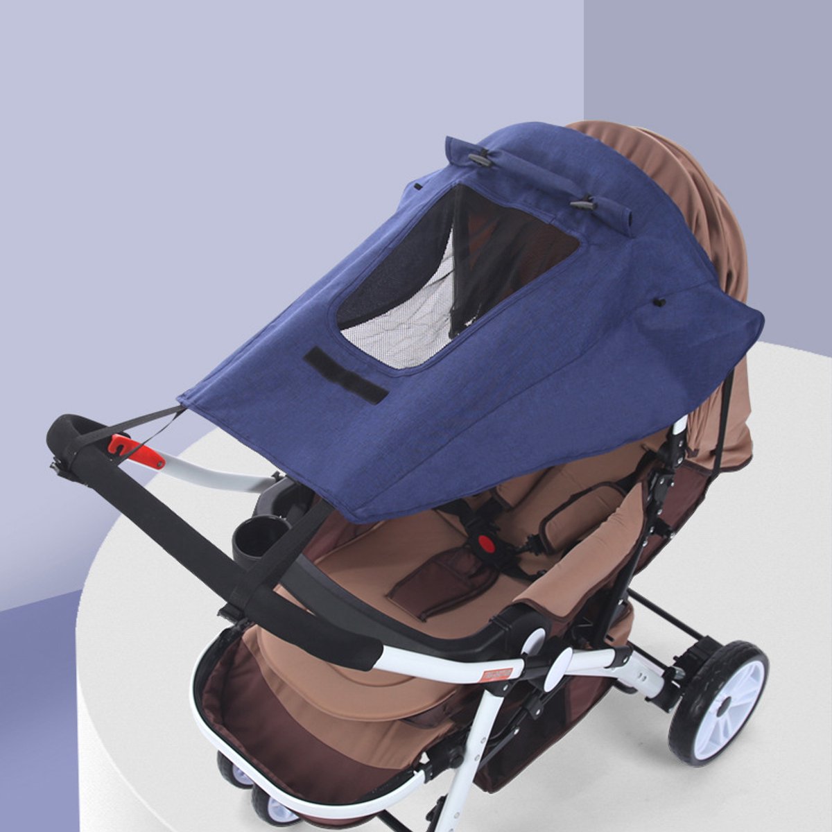 Universele kinderwagenzonneklep voor kinderwagens, universele zonnescherm voor kinderwagens, zonnehoes voor kinderwagens, zonwering voor kinderwagens, uv-bestendig, waterdicht,blauw