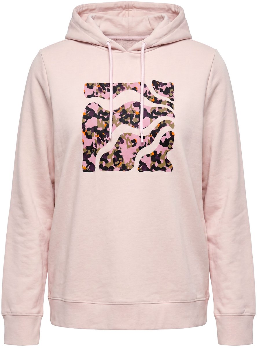 Ulla Popken - Dames - Hoodie motiefprint capuchon lange mouwen - Linnen - Maat 54+