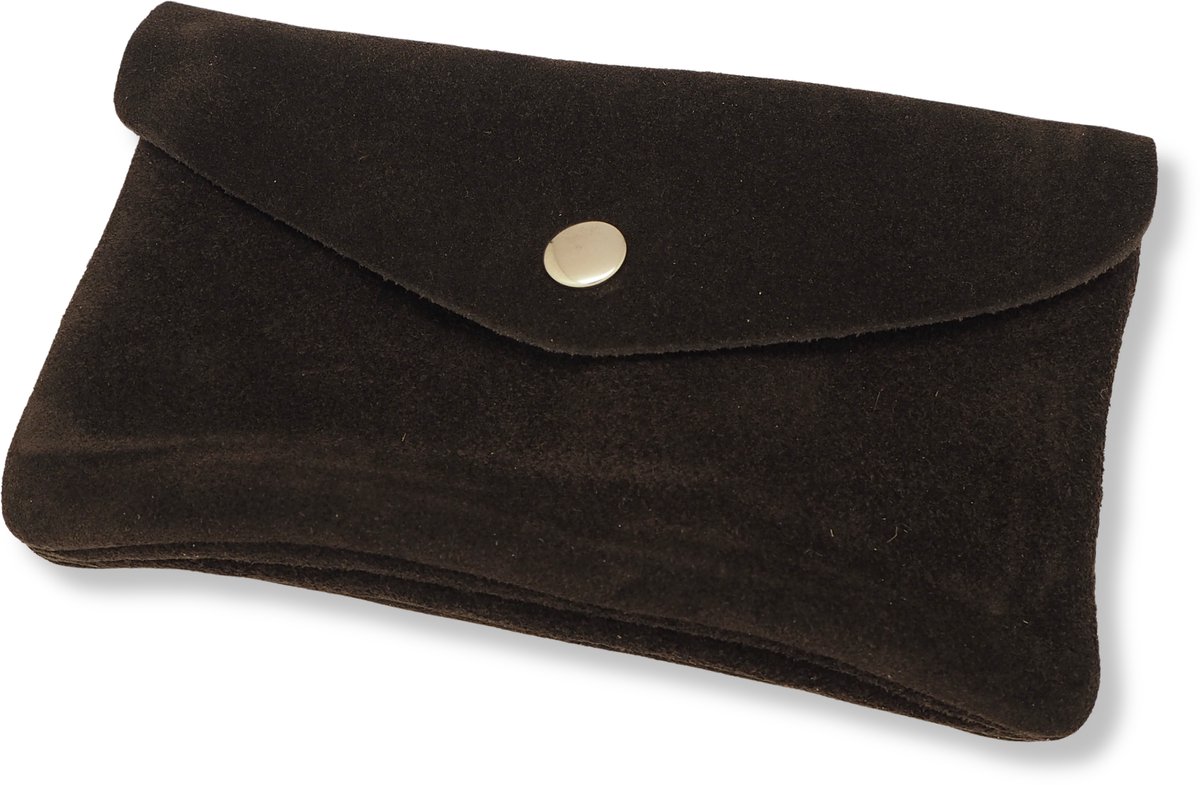 Bijoutheek Portemonnee Leer Italiaans Groot Suede Choco