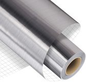 Zelfklevende folie - Folie met kleeflaag - Bescherming voor keukenkastjes - Meubelfolie - Decoratieve PVC-folie - Metallic afwerking - 60 cm x 5 m - Zilver